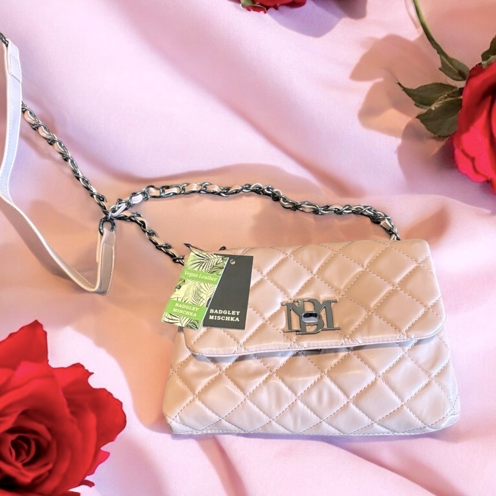 NWT BADGLEY MISCHKA Quilted Crossbody Messenger Bag BLUSH Pink MSRP $129